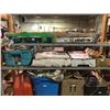 Image 3 : 4 SHELVES OF ASSORTED PAINTING PRODUCT INCLUDES; STEPLADDER, DROP CLOTHS, SANDING EQUIPMENT AND