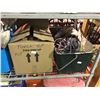 Image 8 : 4 SHELVES OF ASSORTED PAINTING PRODUCT INCLUDES; STEPLADDER, DROP CLOTHS, SANDING EQUIPMENT AND