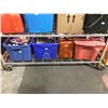 Image 9 : 4 SHELVES OF ASSORTED PAINTING PRODUCT INCLUDES; STEPLADDER, DROP CLOTHS, SANDING EQUIPMENT AND