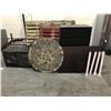 Image 1 : 5 DRAWER DRESSER, 3 DRAWER DRESSER, 2 MATCHING 2 DRAWER NIGHTSTANDS, AND TABLE TOP