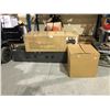 Image 1 : VERY HEAVY METAL PEDESTAL, SOFA BED MISSING ONE BOX AND GLASSWARE