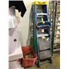Image 1 : 2 WERNER 6' STEPLADDERS, COSCO STEP STOOL AND BIN OF MISC CORDS