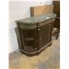 Image 2 : FRENCH MARBLE TOP CABINET MISSING GLASS ON ONE SIDE