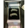 Image 2 : PAIR OF STERLING SILVER CUBIC CRYSTAL EARRINGS