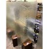 Image 2 : TEXTURED GLASS SCULPTURE TITLED "FOSSIL WALL" WITH RECLAIMED WOOD FROM AN OLD VICTORIA WHARF MADE