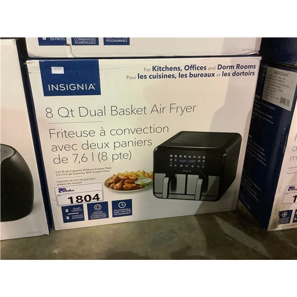 INSIGNIA 8QT DUAL BASKET AIR FRYER
