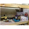 Image 1 : LOT OF ASSORTED TOOLS & HARDWARE INCLUDING; MAKITA JIG SAW MODEL 4300BV, BLACK & DECKER BELT SANDER