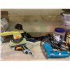 Image 2 : LOT OF ASSORTED TOOLS & HARDWARE INCLUDING; MAKITA JIG SAW MODEL 4300BV, BLACK & DECKER BELT SANDER