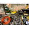 Image 2 : SHELF LOT OF ASSORTED ITEMS INCLUDING; RUBBER MALLET, STAPLER, HOSE CLAMPS & MORE