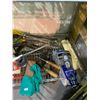 Image 4 : SHELF LOT OF ASSORTED ITEMS INCLUDING; SCREWDRIVERS, SCROLL BLADE, MONKEY WRENCH & MORE