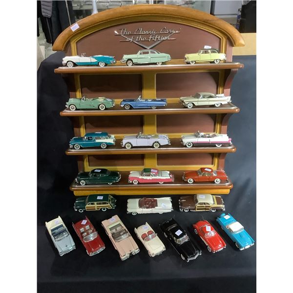 FRANKIN MINT CAR COLLECTION "THE CLASSIC CARS OF THE FIFTIES" 22 CARS IN TOTAL INCLUDES WALLMOUNT