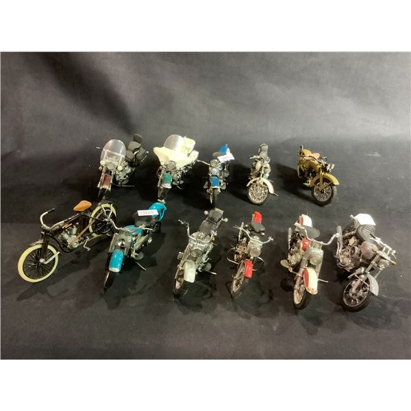 11 ASSORTED FRANKLIN MINT 1"24 SCALE MOTORCYCLES WITH COA'S