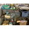 Image 1 : SHELF LOT OF PORTABLE ICE CUBE TOTES, CUTTING BOARDS, CAST IRON BEAN POT, AND MORE