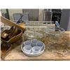 Image 3 : SHELF LOT OF WOODEN BOWLS, GLASSWARE, AND MORE
