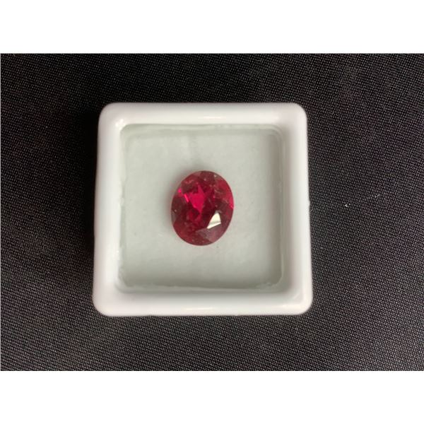 STUNNING PIGEON BLOOD RUBY 4.24CT 11 X 9 X 5.12MM OVAL CUT LOUPE CLEAN FLAWLESS LAB MADE