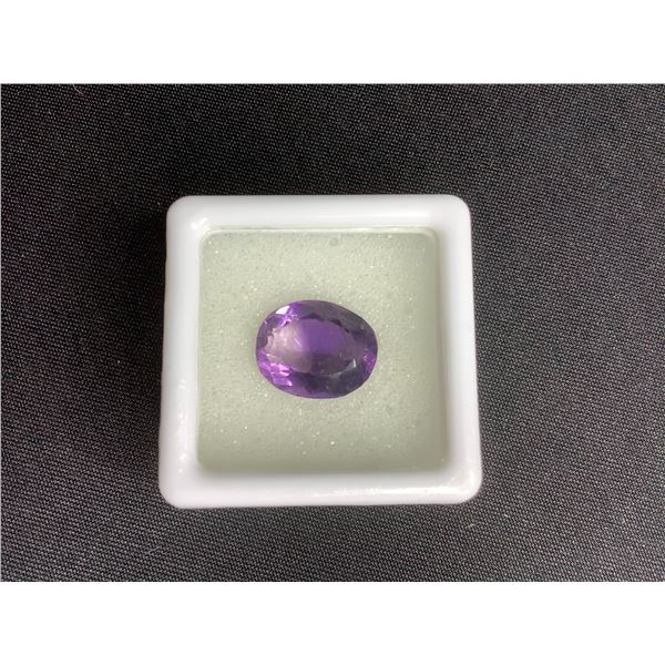 DARK AMETHYST 4.995CT 12.09 X 9.72 X 6.7MM OVAL CUT VVS EYE CLEAN BRAZIL UNTREATED