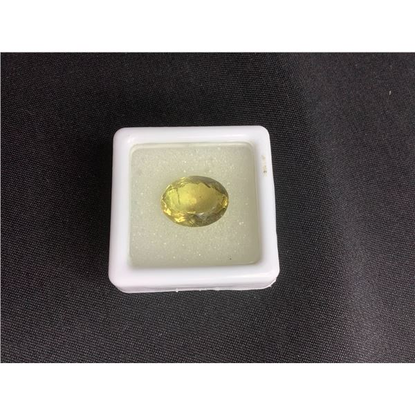 LEMON TOPAZ 5.59CT 12.85 X 10.08 X 6.99MM OVAL CUT LOUPE CLEAN BRAZIL UNTREATED