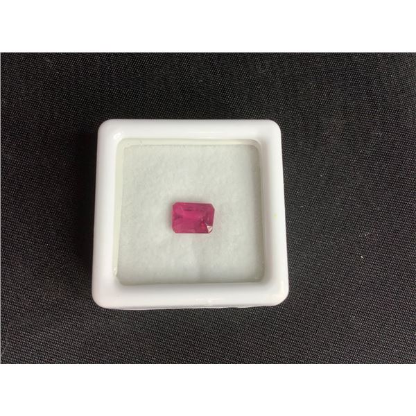 NATURAL TOP RED RUBY 1.29CT 6.8 X 5 X 3.4MM EMERALD CUT VS MADAGASCAR POSSIBLE G.F.