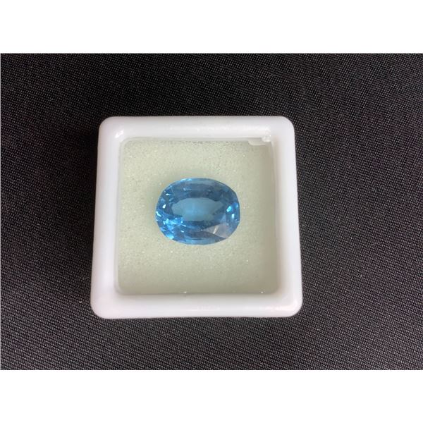 SUPERB BLUE SPINEL 8.1CT 12.74 X 10.25 X 7.18MM OVAL CUT LOUPE CLEAN LAB MADE