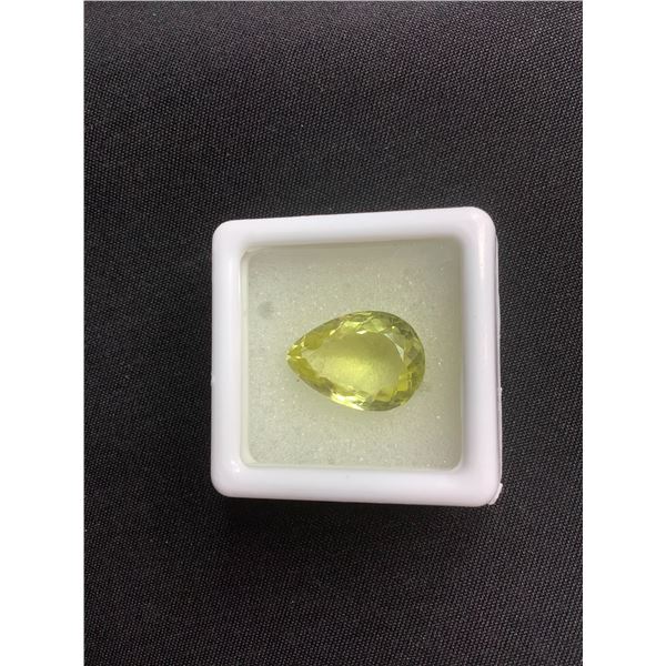 LEMON TOPAZ 6.33CT 14.88 X 10.67 X 6.76MM PEAR CUT LOUPE CLEAN BRAZIL UNTREATED