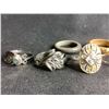 Image 2 : 6 PIECES .925 STERLING SILVER RINGS (SOLID NOT PLATED) & 2 GEMSTONE BANDS