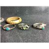 Image 3 : 6 PIECES .925 STERLING SILVER RINGS (SOLID NOT PLATED) & 2 GEMSTONE BANDS