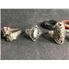 Image 2 : 6 PIECES .925 STERLING SILVER RINGS (SOLID NOT PLATED) & 2 GEMSTONE BANDS