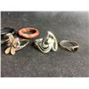 Image 3 : 6 PIECES .925 STERLING SILVER RINGS (SOLID NOT PLATED) & 2 GEMSTONE BANDS