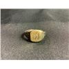 Image 1 : 10K YELLOW GOLD & STERLING SILVER SIGNET RING