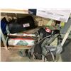 Image 1 : SHELF LOT OF 4 PERSON TENTS, BACKPACKS ,BED ROLL