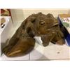 Image 2 : WOOD CARVED IGUANA9PHYSICAL DAMAGE), SHARK JAW ON PLAQUE & ASSORTED TOOLS
