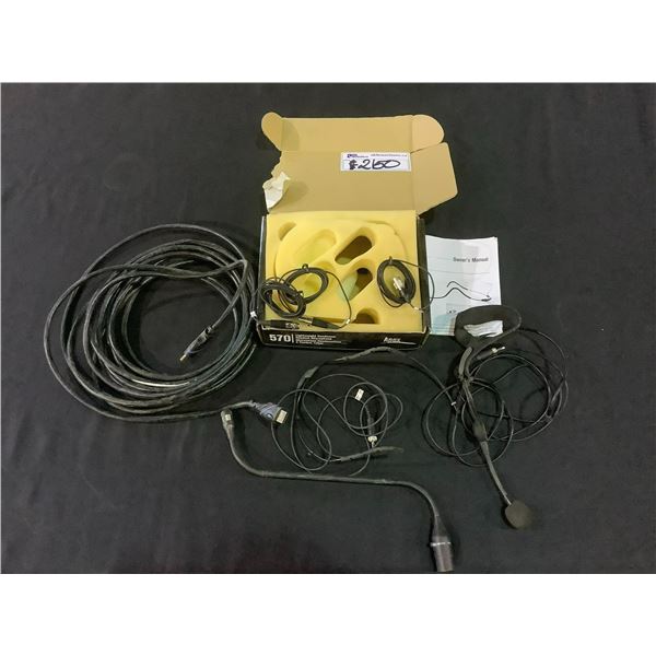 ASSORTED MICROPHONES & HDMI CABLE