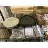 Image 3 : SHELF LOT OF CONDIMENTS, PLASTIC CUTLERY, GLASSWARE, CANDLES, AND MORE