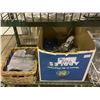 Image 2 : SHELF LOT OF GLASSWARE, PADS, RAGS, MASON JARS, AND MORE