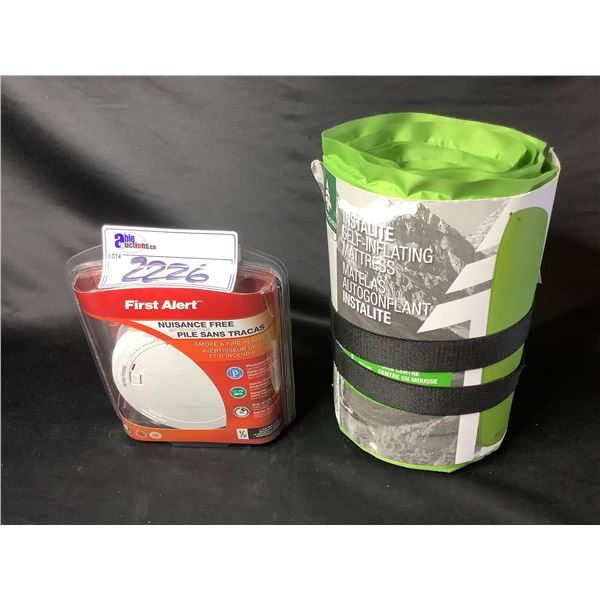 *BOTH NEW* FIRST ALERT SMOKE & FIRE ALARM & WOODS INSTALITE SELF-INFLATING MATTRESS