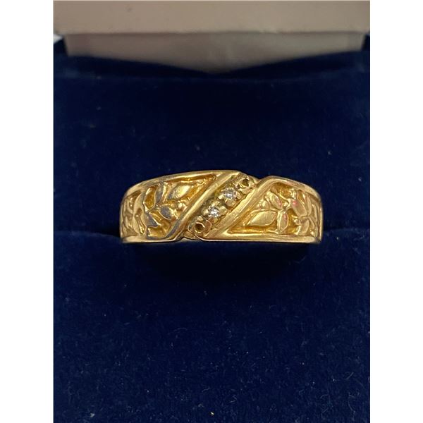 14K MENS DIAMOND RING SIZE 9