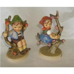 Two Hummels Apple Tree Boy #142 3/0 & Girl #141 3/0