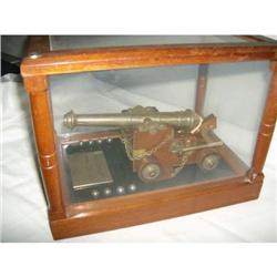 Replica 18th Century Naval Miniature Cannon in wooden case