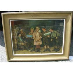 Oil on canvas of children