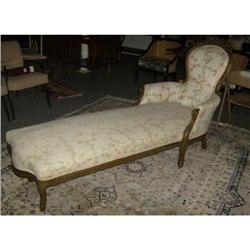 Unusual oversized carved & inlaid chaise lounge