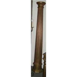 Pair of flash metal wooden columns