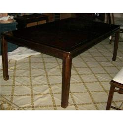 Oriental style diningroom table & 6 chairs with 1 leaf