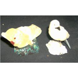 Hand carved stone owl & bird