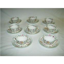 Eight Minton cups & saucers Haddon Hall Pattern