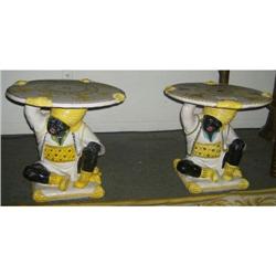 Two Italian pottery tables