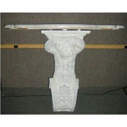 Marble top figural wall shelve