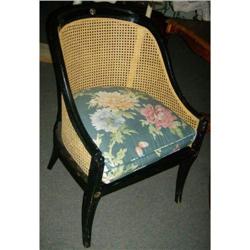 Pair of cane seat and back club chairs