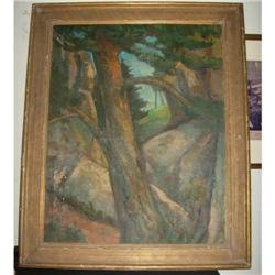 Oil on canvas Forest scene