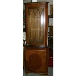 Mahogany two door corner cabinet