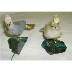 Two Hand carved stone birds